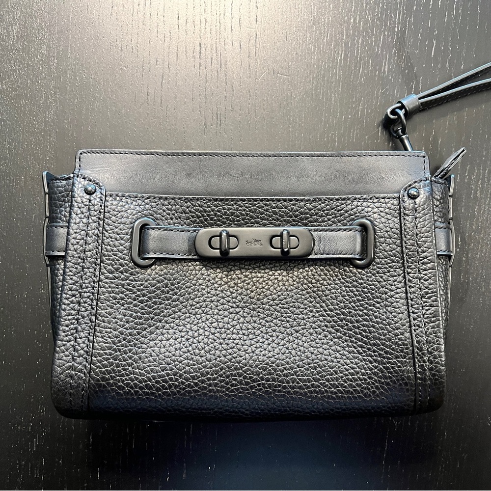 Coach Black Pebbled Leather Crossbody Bag